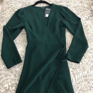 Topshop green wrap dress